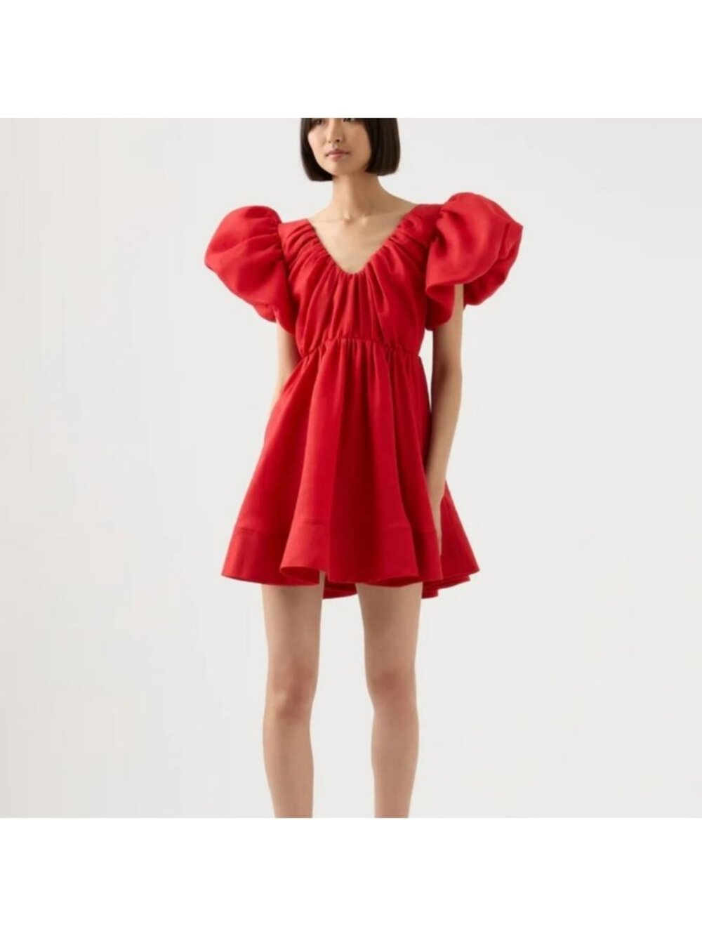 Aje Gretta Bow Back Mini Dress- Scarlet Red